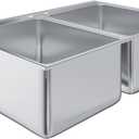 AmGood 16" x 20" x 10" Stainless Steel 2 Compartment Drop-In Sink. NSF