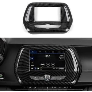 Car Center Control Panel Sticker Cover ABS Carbon Fiber Decal Interior Trim for Chevrolet Camaro ZL1 2016 2017 2018 2019 2020 2021 2022 2023 2024 Accessories (A)