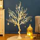 Sziqiqi Ornament Display Tree White Artificial Trees 3.4FT Tall Fake Decorative Manzanita Tree for Table Centerpiece Wedding Party Birthday Garden Christmas Decorations