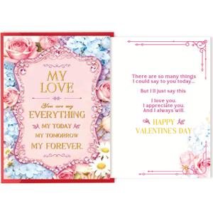 2 x You Are My EverythingValentine's day Card, Romantic Valentines Day Card for Him Her, Valentines Day Gifts for Husband Wife Boyfriend Girlfriend (BT-166)