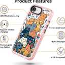 for iPhone 16E Case Cute - Compatible with Magsafe - Durable Shockproof 6.6 ft Drop Impact Phone Case - Funny Cats Party Design (6.1") Glitter Pink
