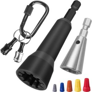 1/4 inch Screwdriver Bits Holder&Wire Nut Twister,Hex Shank Aluminum Alloy Drill Screw Adapter,with Keychain Portable for Screwdriver & Drill Bits & Flexible Drill Bit Extension Set & Nut Driver