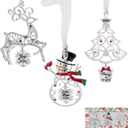 Laraine Christmas Tree Ornaments 3 Pieces 2024 Decorative Hanging Pendant of Car Charm Holiday Keepsake Gift Home Decor (Gift Set - B (2024)