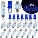 YOGEIER Car Led Bulb, Car Led Combination Set of 24 Sets, Used for Car Interior Lights, Indoor Map Dome Lights, Trunk Lights, License Lights, Etc. (Blue)