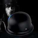 German Style Motorcycle Half Helmet, Retro Half Face Helmet for Adult Men Women Matte Black