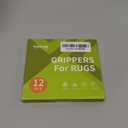 Rabenda 12 Pcs Rug Tape, Non Slip Rug Pads Grippers for Hardwood Floors and Tiles, Reusable Carpet Tape for Area Rugs, Double-Sided Adhesive Rug Stickers Keep Corners Flat (Black)