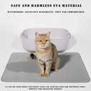 HCY&WLD Cat Litter Mat, 45x26/35x24/30x22/24x18 Inch Double Layer Cat Litter Box Mat, EVA Non-Slip, Waterproof Urine Proof Cat Litter Catcher Mat, Easy Clean Scatter Control (24x18 Inch, Khaki)