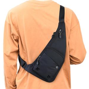 Peicees Water-resist Sling Bag Crossbody Bag for Men Slim Chest Backpack Man Purse Small Shoulder Bag for Travel Hiking
