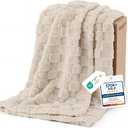 Bedsure GentleSoft Beige Throw Blanket for Couch - Checkered Fleece Blankets Gifts for Kids Girls, Cute Soft Cozy Throw for Bedroom Home Decor Gifts, 50x60 Inches