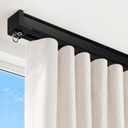 Ceiling Curtain Track 9–12 ft, Black, Ceiling/Wall Mount Curtain Rail