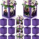Spiareal 12 Pcs Graduation Box Centerpieces for Table 6/7 Inch Photo Display Congrats Grad Party Favor Gift College Picture Box Photo Props Frame for Graduation Table Decoration(Purple)