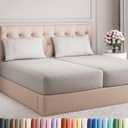 Split King Size 5 Piece Sheet Set - Comfy Breathable & Cooling Bed Sheets Set - Hotel Luxury Bedding for Women, Men, Kids, Teens, Boys & Girls - Deep Pockets and Wrinkle Free - Oeko-Tex - French Grey