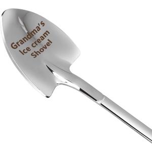 4 x Gifts for Grandma mom Women Ice Cream Spoon Scoop for Ice Cream Lovers, MOM Mother Gifts for mom Women Funny Engraved Stainless Steel Spoon Shovel.