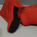 UBWDU Women's Suede Knee High Boots Square Toe Stiletto Heels Wide Calf Tall Boots (7.5, Red)