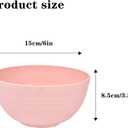 Lnrkai 5 PCS Pink Cereal Bowls, 24 OZ Unbreakable Wheat Straw Bowls, Injection Molded Polypropylene (PP), Modern Style, Round, 5.9 x 3.1 Inches, Dishwasher & Microwave Safe