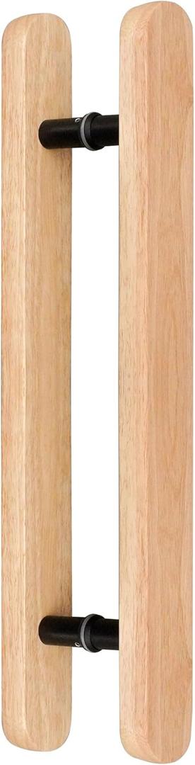 24in Solid Wood Glass Door Handle, Modern Commercial Double Sided Push Pull Door Handle Set, H Shape Long Door Pulls, Sliding Door Handle Fit for Home Office Barn Door, Store Shop Entrance Doors (23.62in)
