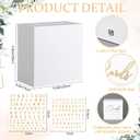 Ripeng Acrylic White Wedding Card Box with Lock Transfers Sticker Mirror Gold Acrylic Cards DIY Card Boxes for Wedding Decoration, Money Box for Bridal Baby Shower Party Reception Anniversary