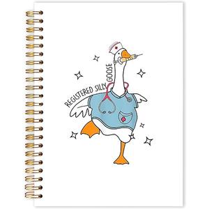 Silly Goose Registered Nurses Spiral Notebooks, Nurse Appreciation Gifts Journal for Writing, Nurse Week Day Gifts Notebook for Note Taking, Nursing Supplies for Nurses, 5.5x8.3 Inch