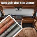 Wood Grain Vinyl Wrap for Car Interior -Self-Adhesive DIY Decal - Bubble-Free & Waterproof Wood Texture Film for Dashboard (Brown-Wood Grain(High Glossy)-40 * 200cm)