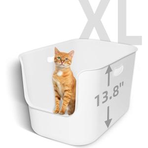 Extra Large High Sided Litter Box,22.6"14.8"13.8" XL Cat Litter Box for Indoor Cats,Jumbo Cat Box for Big Cats,Open Top Tall Litter Pan with High Wall,Easy to Clean,Anti-Splashing Design