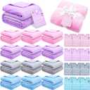 12 Pack Nurse Appreciation Gifts Fleece Throw Blankets Bulk 40x50 Inches Soft Flannel Plush Lap Blanket with Thank You Cards for Nurse Week Graduation Birthday Gifts