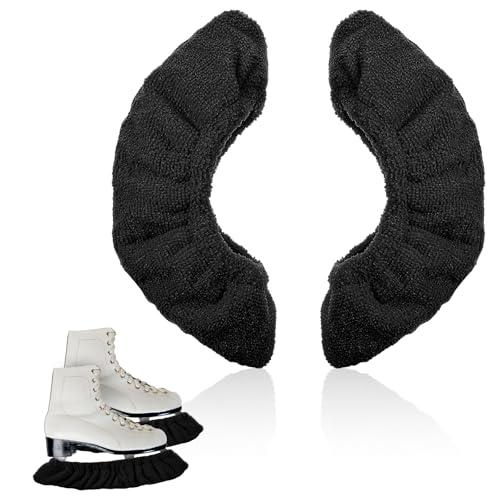 Prasacco Ice Skate Blade Covers, Winter Skate Guards Kids Hockey Skate Blade Protector Guards for Hockey Skates Sports Ice Skate Blade Cover for Kids Youth Adult Men Women Boys Girls (Black/Large)