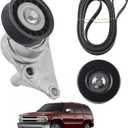 Complete Serpentine Belt Drive Component Kit Compatible with 2003-2006 Chevrolet Avalanche Silverado Express, 2002-2007 GMC Sierra Yukon, Cadillac Escalade Replaces 12609719 12555609