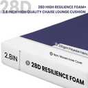 Outdoor Chaise Lounge Cushions with Head Pillow and Side Pockets, 3 Years Fade Resistant Water Resistant Lounge Chair Cushion, 72''L x 21''W, Set of 2, Navy