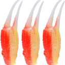 BESTonZON 3PCS Supplies Simulation Crab Claws, DIY Artificial Faux Crab Claws Simulated Toy, Shrimp Model Decor Realistic Crab Claw Toy Adorable Fake Crab Leg Dining Table PVC Accessories (12.50X3.50X2.00CM)