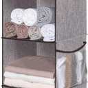 StorageWorks Hanging Closet Organizer, 3-Shelf Shelves with Top Shelf, 12" W x 12" D x 35 "H, Mixing of Brown and Gray (Grey)