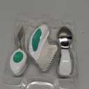 doddl Toddler Utensils, Ergonomic Fork Spoon and Knife Set for Self Feeding, Stainless Steel Silverware for 13 Year Olds, BPA Free, Dishwasher Safe (Aqua)