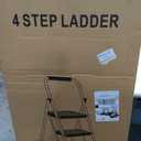 Arbusb Step Ladder, Folding Steel Ladder with Handrail & Wide Pedals