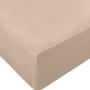 100% Polyester Oeko Tex Standard Size Fitted Sheet Only, Hotel Quality Deep Pocket Bottom Sheet, Bedding Matress Protector, Machine Washable and Non-Fade, Stay in Place,Beige
