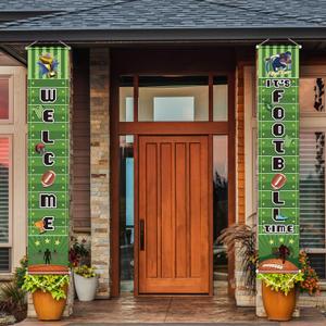 Football Party Banner Football Party Decorations Welcome Porch Sign for Basketball Theme Festival Birthday Baby Shower Decoration