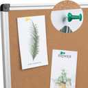 Board2by Cork Board Bulletin Board 36 x 48, Silver Aluminium Framed 4x3 Corkboard, Foldable Office Board for Wall, Large Wall Mounted Notice Pin Board with 36 Push Pins for School, Home & Office