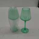 Floating Wine Glasses for Pool (18 Oz | Set of 2) - Wine Glass Set That Float | Shatterproof Poolside Wine | Beach Glass | Outdoor Tritan Plastic Glassware with Stem for Patio, Picnic - Ocean Green (Green)