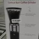Aromaster Burr Coffee Grinder with 48 Gind Settings, Conical Coffee Bean Grinder for Home Use,Stainless Steel,40 Seconds Adjustable Timer,Antistatic,Easy to Clean with Brush
