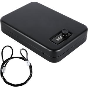 Dalmbox Gun Safe for Pistols Small Handgun Lock Box with Combination Lock Portable Travel Pistol Safe for Car, Home, Travel