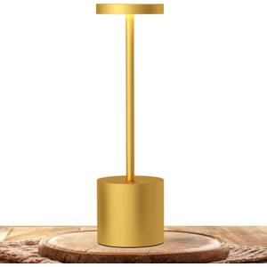LED Cordless Table Lamps, Portable Rechargeable Battery Operated Lamp, Modern Metal 2 Level Dimmable Indoor and Outdoor Cordless Lamp,Desk Lamp for/Restaurant/Bar/Cafe/Bedroom. (Gold)