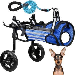 2024 Upgraded Dog Wheelchair for Back Legs Small Wheelchair for Dogs with Disabled Hind Legs Walking Adjustable Dog Carts with Wheels (XS)