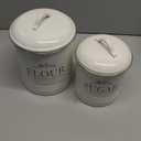 Kitchen Canisters for Countertop 2-Piece Airtight Canister Set for the Kitchen Counter with Utensil Holder Flour Sugar Containers Cream-White Magnolia Finish