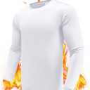 Men's Performance Long Sleeve T-Shirts, UPF 50+ Sun Protection Shirts, Athletic Gym Workout Shirts for Running, Medium, 1 Pack Fleece-lined White