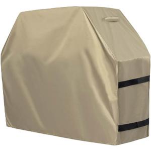 OutdoorLines Waterproof Heavy Duty BBQ Grill Cover - Universal Barbecue Grill Covers UV Resistant Barbeque Gas Grill Cover for Outdoor Outside Grill, 52L x 26W x 43H Inch, Camel
