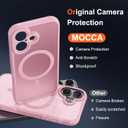 MOCCA Magnetic for iPhone 17 Case, (Compatible with Magsafe) (16FT Military Grade Protection) Full Camera Protection Anti-Fingerprint Slim Translucent Matte Phone Cover 6.3",Pink