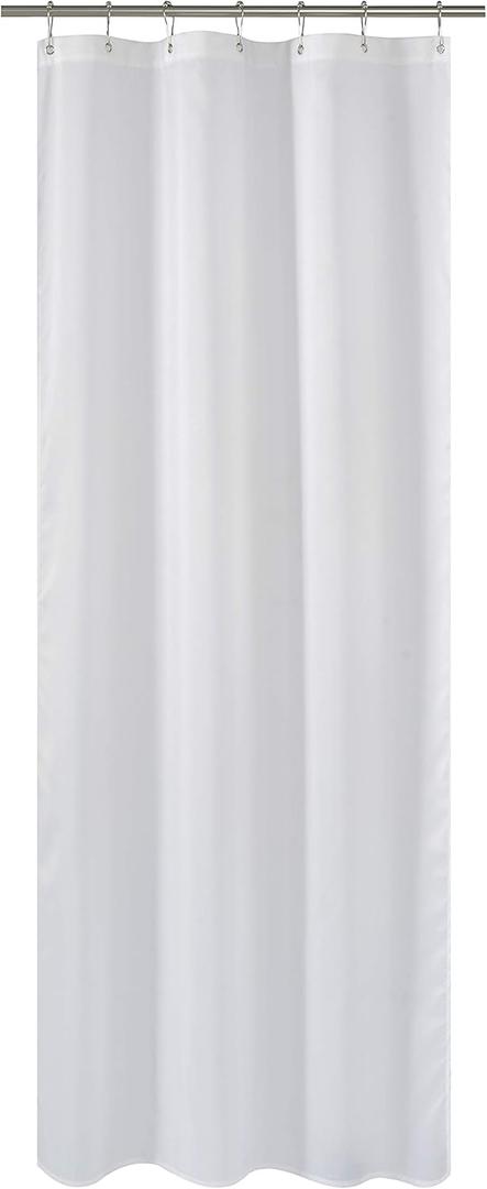 N&Y HOME Fabric Shower Curtain or Liner 36 x 72 Inches Bath Stall Size with 2 Bottom Magnets, Hotel Quality, Washable, Water Repellent, White Spa Bathroom Curtains with Grommets, 36x72