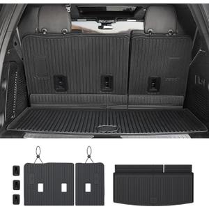 Cargo Mat Backrest Mats for 2021-2025 2026 Chevrolet Chevy Tahoe/GMC Yukon Accessories(Not for Yukon XL), All Weather TPE Trunk Liner 3rd Row Seat Back Covers(Cargo Mat+3rd Row Backrest Mat)