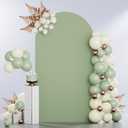 MODFUNS 6.6ft Arch Cover Sage Green Spandex Arch Backdrop Cover Round Top Chiara Backdrop Covers Stretch Arch Covers Fabric Double Sided Arch Stand Covering for Birthday Party Ceremony Decorations