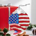 2 x Stained Glass Ornament, Christmas Ornament, Hanging Ornaments for Home Decor & Christmas Tree Ornaments  Exquisite Holiday Decor, Xmas Gifts & Holiday Present - American Flag