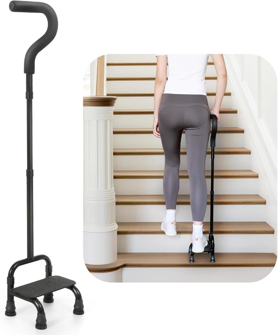 Adjustable Stair Climbing Assist Cane for Seniors, Half Step Assist Aid for Walking Up Down Stairs, Portable Stair Lift Cane, Step Stair Walking Aid, Stability Walking Sticks for Balance & Safety