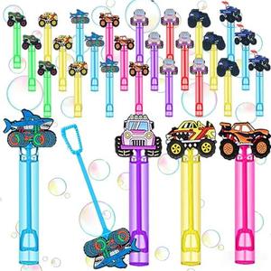 24 Pcs Monster Truck Theme Bubble Wands - Off-Road Truck Themed Bubble Makers, Piñata Stuffers & Goodie Bag Fillers for Off-Road Themed Gatherings, Outdoor Adventures & Party Celebrations